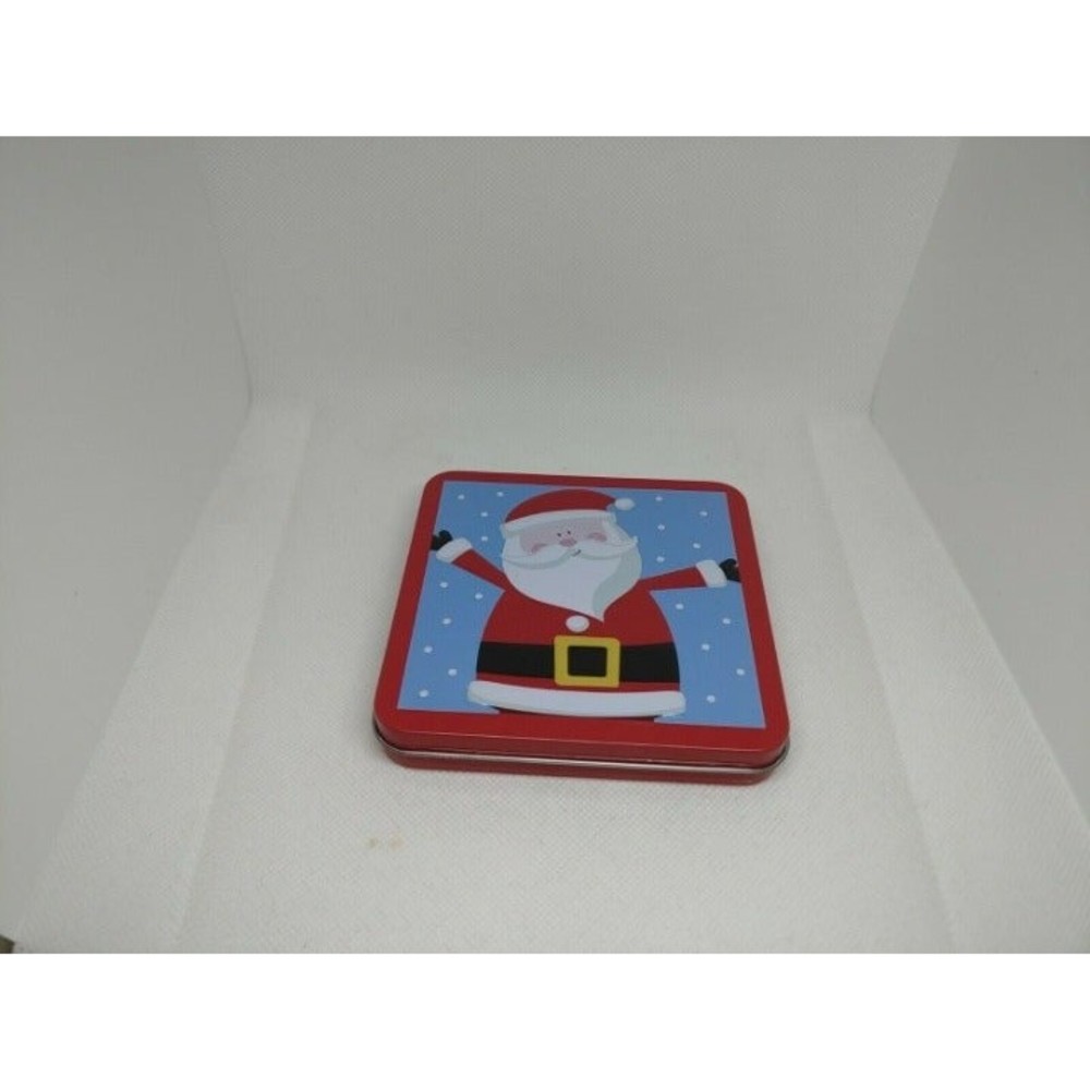 Tins Santa Claus Christmas Tree Square Tinplate Candy Box Cookie Candy Storage